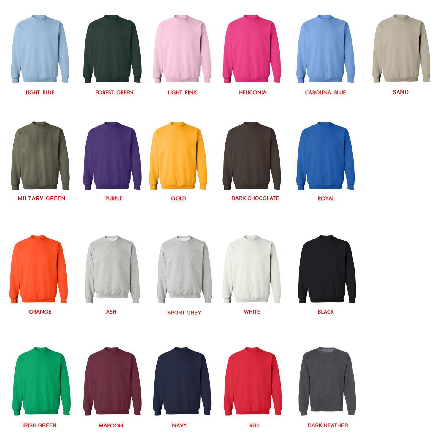 sweatshirt color chart - Kuromi UK Shop