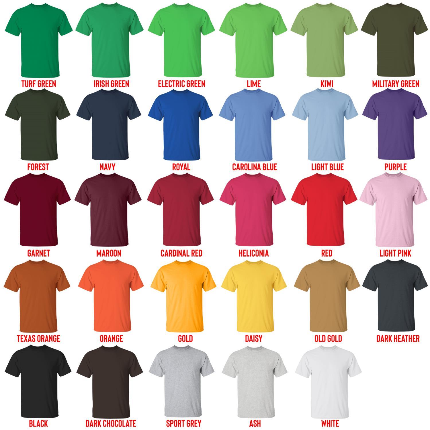 t shirt color chart - Kuromi UK Shop