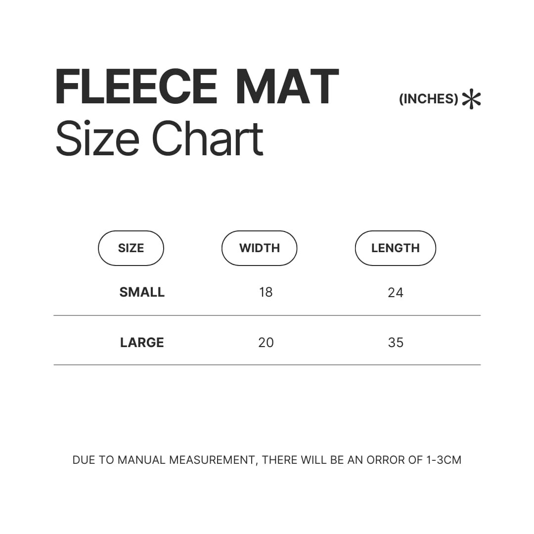 Fleece Mat Size Chart - Kuromi UK Shop