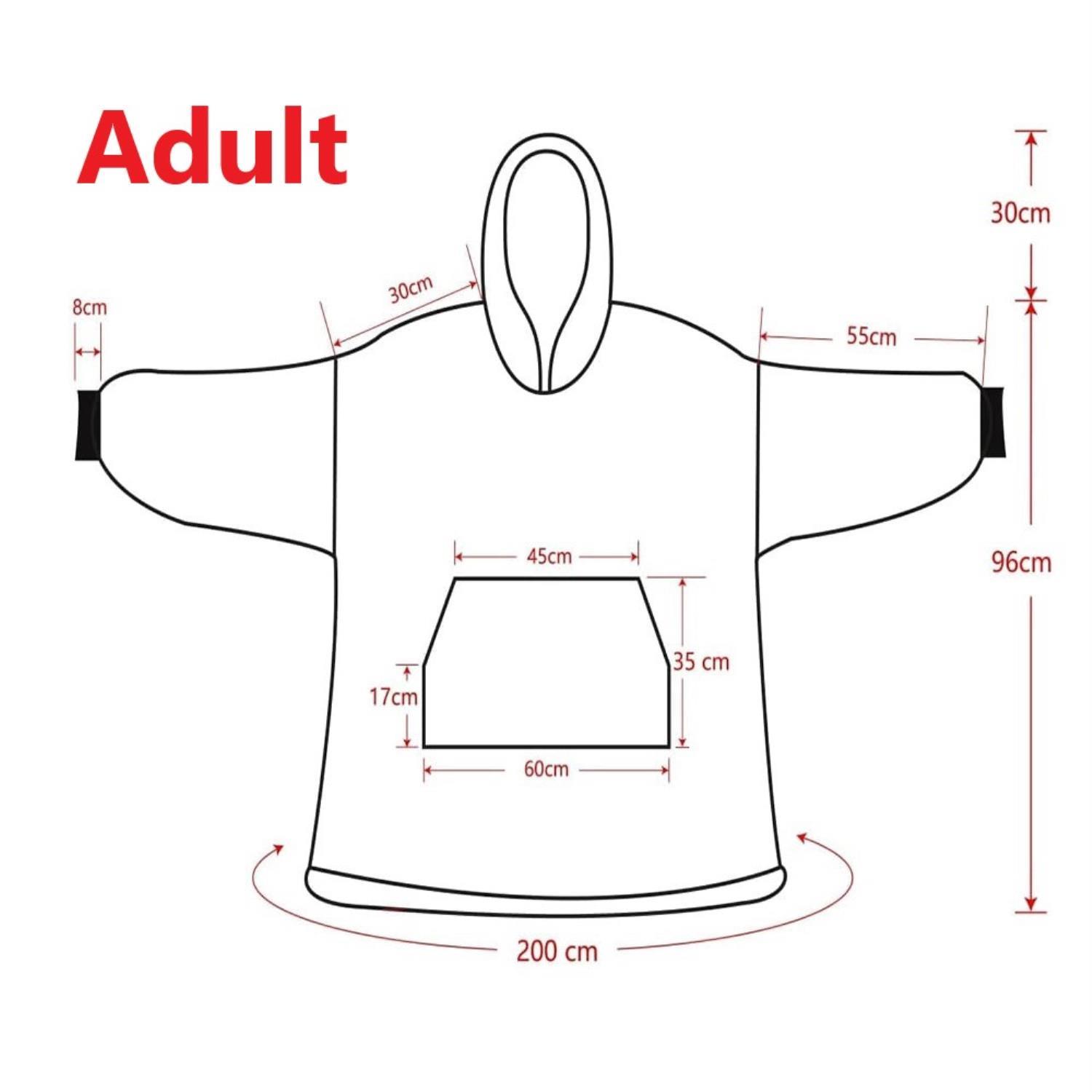 snug hoodie adult size chart - Kuromi UK Shop