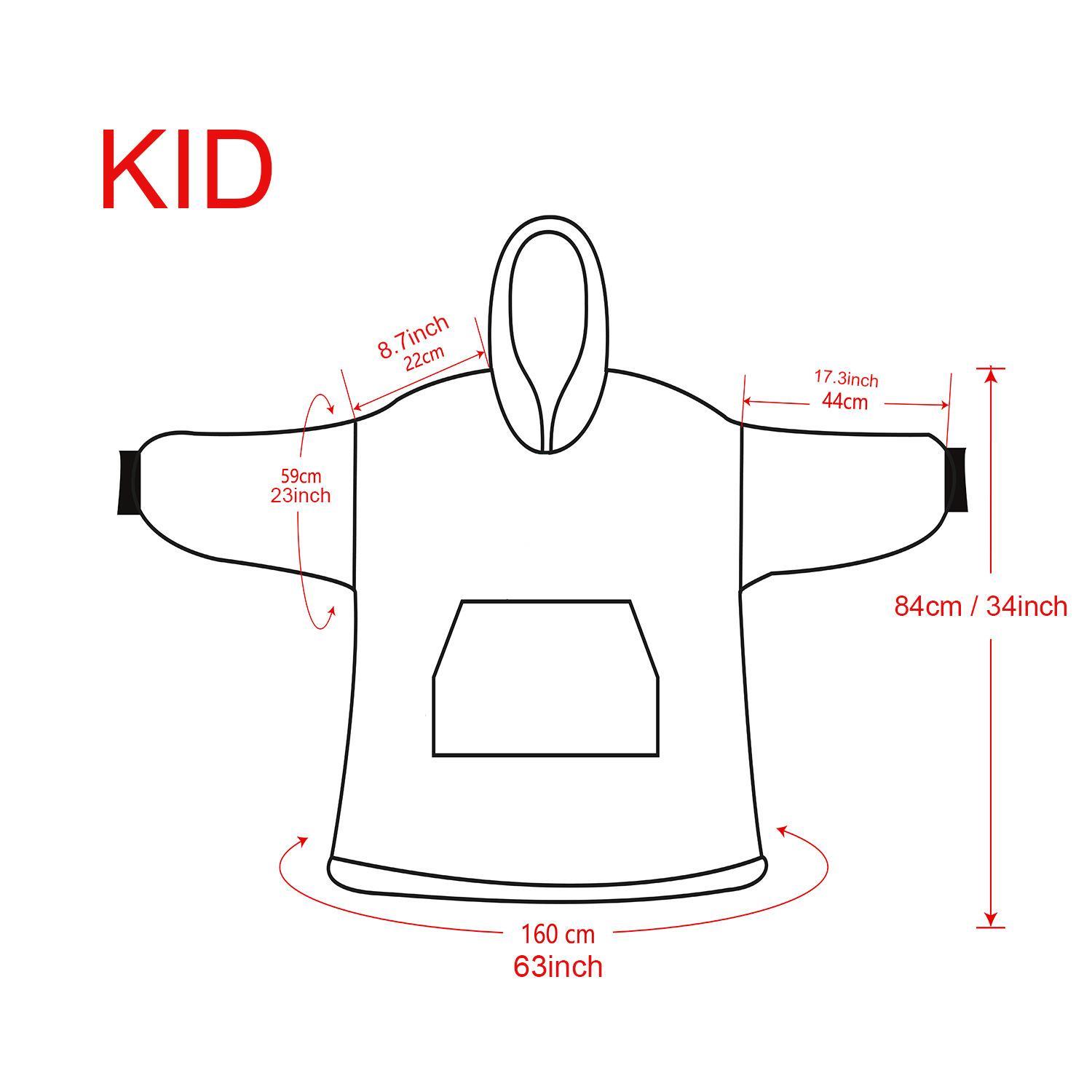 snug hoodie kid size chart - Kuromi UK Shop