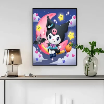 Kuromi At Night Wall Art
