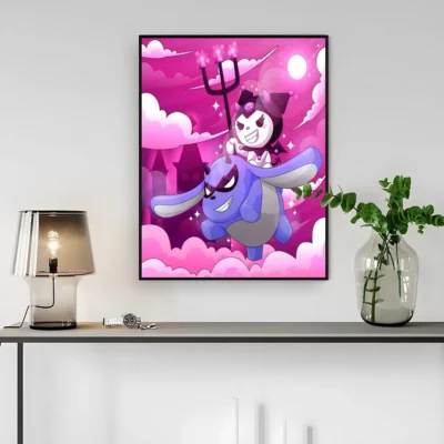 Fighting Kuromi Wall Art