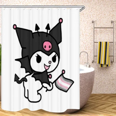Kuromi Devil Hood Shower Curtain
