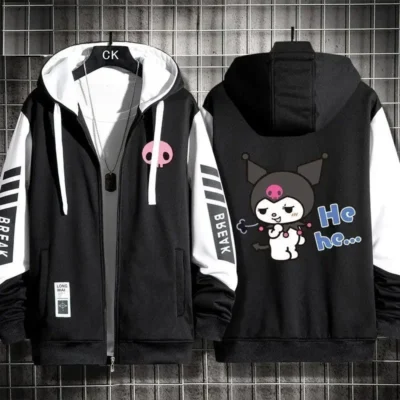 Devil Wink Kuromi Zipper Hoodie