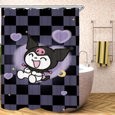 Kuromi Sweet but Psycho Shower Curtain