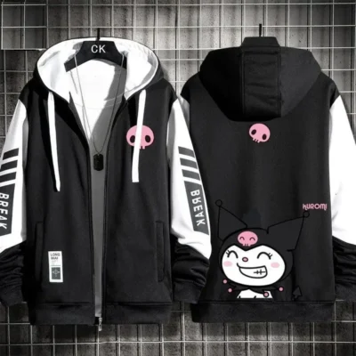 Kuromi Heartbreaker Skull Zipper Hoodie