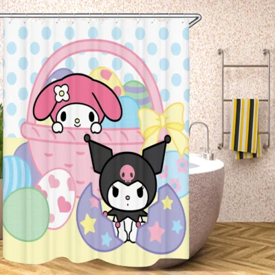 Kuromi Akuma Bloom Shower Curtain