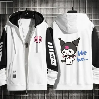 Kuromi Smile Zipper Hoodie