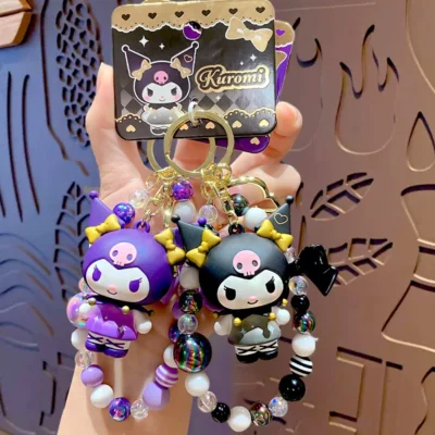 Genuine Kuromi Bead Mobile Small Pendant Bag Keychain