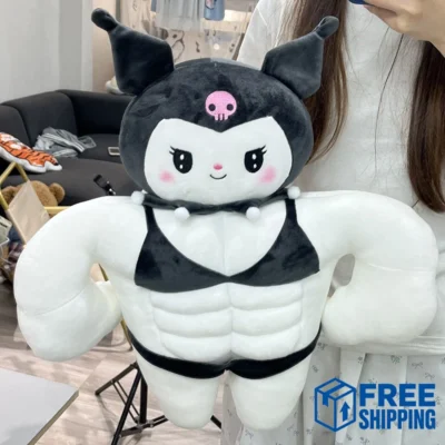 Kawaii Kuromi Cartoon Funny Muscle Demon Plush Doll