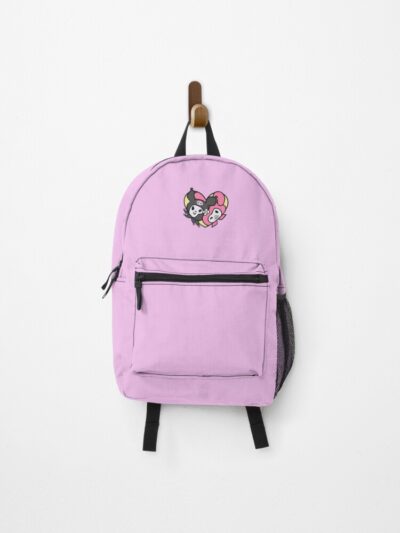 Kawaii Pink And Black Cartoon Rabbit Heart Backpack