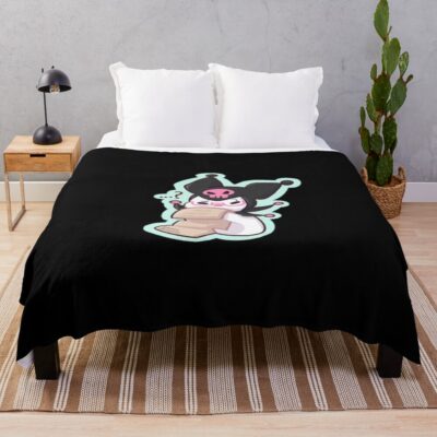 Kuromi Sticker Throw Blanket