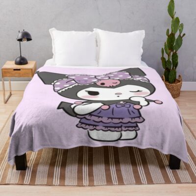 Kuromi Cute With Attitude Throw Blanket