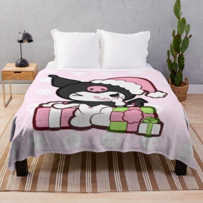 Pink Kuromi Christmas Cutie Throw Blanket