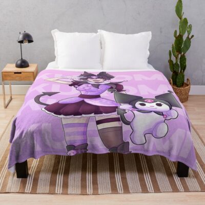 Secret Romantic Kuromi Girl Throw Blanket