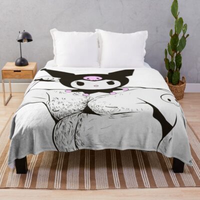 Kuromi Dad Bod Throw Blanket