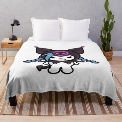 Jinx Kuromi Emo Kawaii Throw Blanket