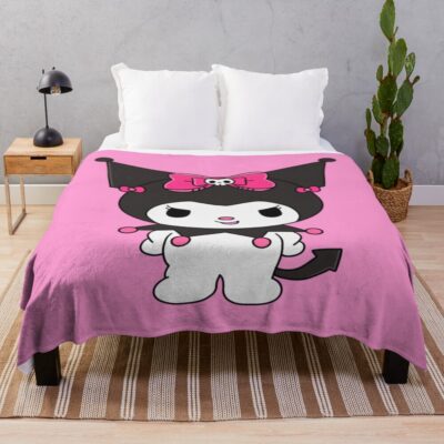 Blushing Punk Kuromi Sanrio Throw Blanket