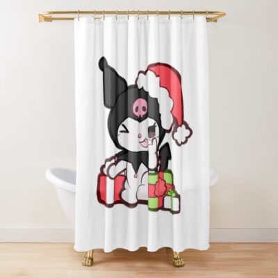Red Kuromi Christmas Cutie Shower Curtain