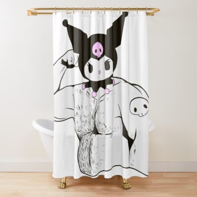 Kuromi Dad Bod Shower Curtain