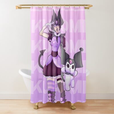 Secret Romantic Kuromi Girl Shower Curtain