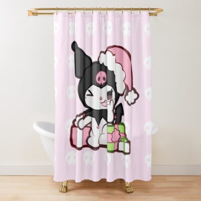 Pink Kuromi Christmas Cutie Shower Curtain