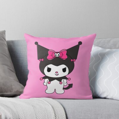 Blushing Punk Kuromi Sanrio Throw Pillow
