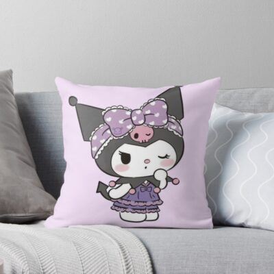 Kuromi Cute With Attitude Throw Pillow