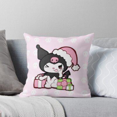Pink Kuromi Christmas Cutie Throw Pillow