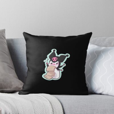 Kuromi Sticker Throw Pillow